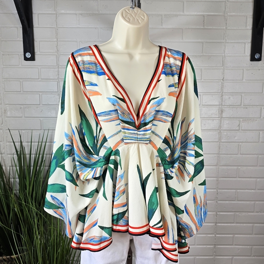 Flying Tomato Multicolor V-Neck Blouse